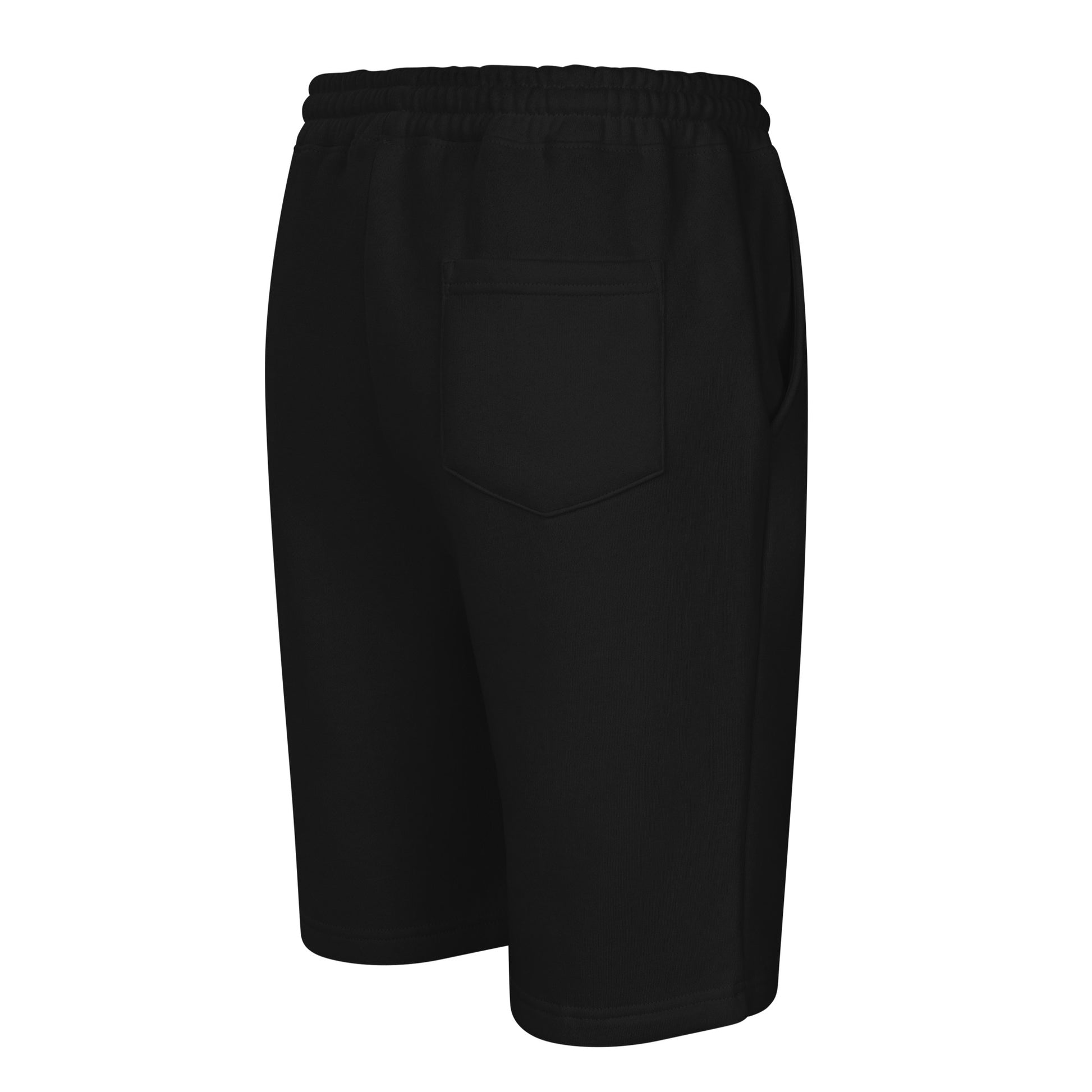 "Rear-right profile of the 8.5oz heavyweight archival jogger shorts in void black, featuring a relaxed streetwear fit and structured silhouette."